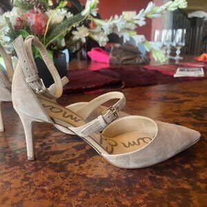 Sam Edelman Beige Suede Thea Heels size 8